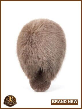Faux Fur Fuzzy Plush Slip On Slide House Slippers Closed Toe Non-Slip Sole